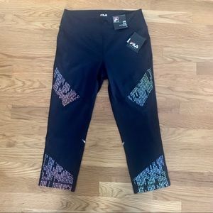 NWT Fila Sport Reflective Capri Leggings Medium